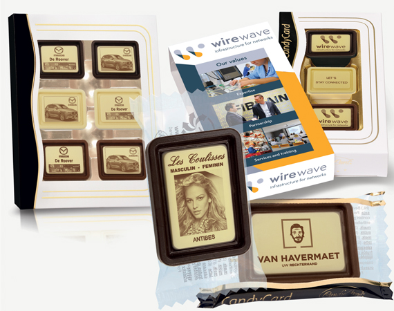 gepersonaliseerde chocolade tabletjes bedrukt met logo of foto voor KMO of MKB_CandyminiCard_CandyCard
